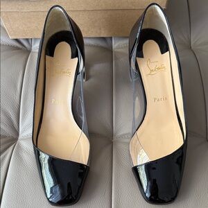 Christian Louboutin Black Patent Heels New. Size 41